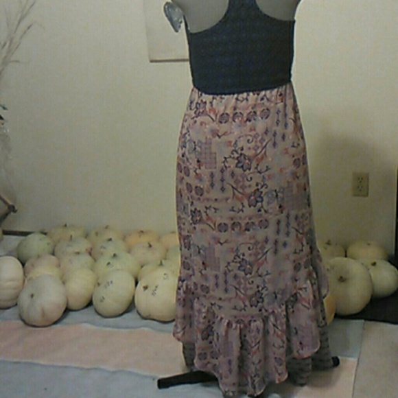 Floral Maxi Dress - Blue and Pink - Picture 5 of 6